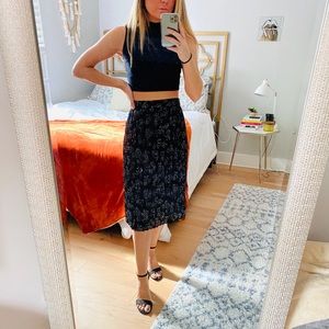 NWT Black Pleated Midi Skirt, size XS